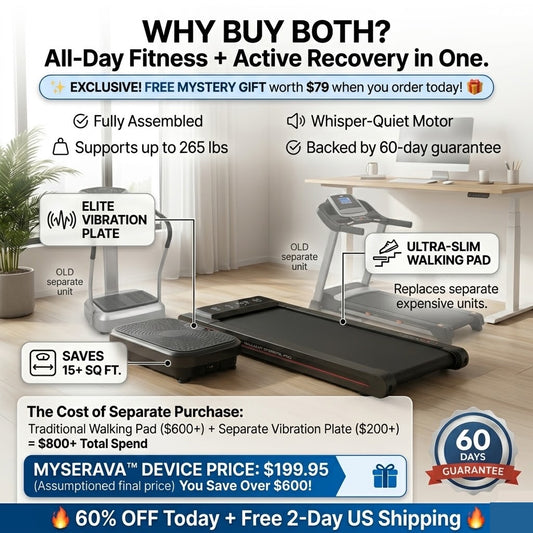 Myserava™ 3-in-1 Under-Desk Walking & Vibration Pad