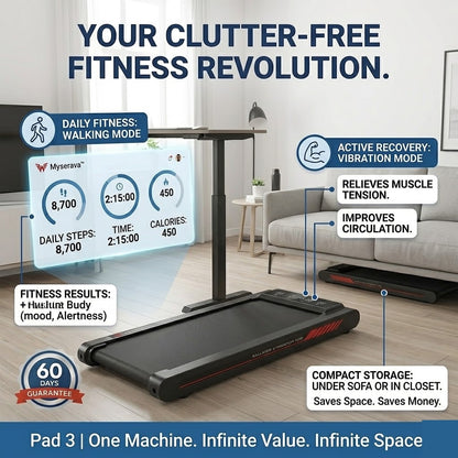 Myserava™ 3-in-1 Under-Desk Walking & Vibration Pad