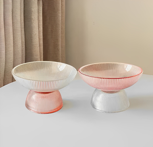 Transparent Contrasting Color Elevated Bowl