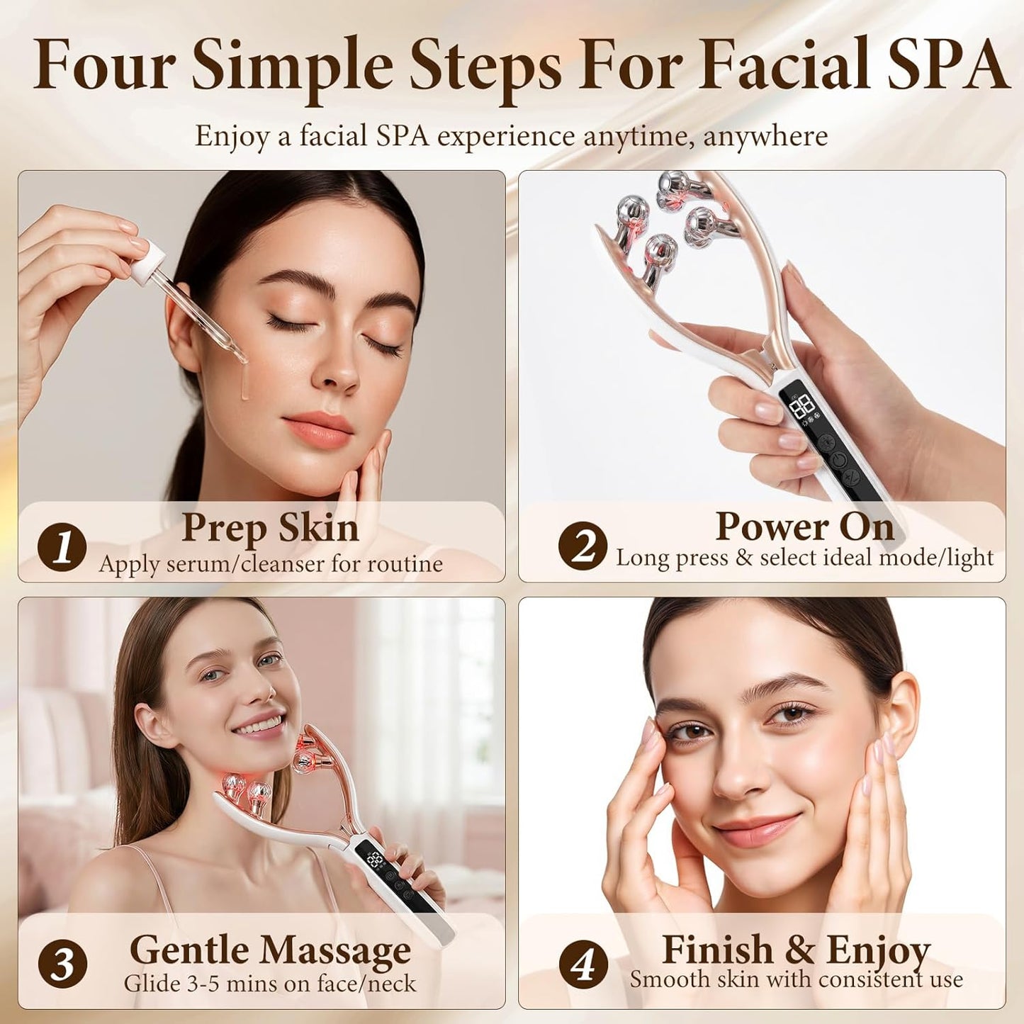 MySerava™ GlowSculpt Pro – Red Light Facial Sculpting Roller & Neck Massager
