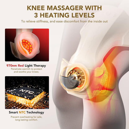 MySerava™ KneeRevive Pro – Cordless Heated Knee Massager with 3D Deep Kneading