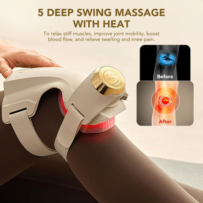 MySerava™ KneeRevive Pro – Cordless Heated Knee Massager with 3D Deep Kneading