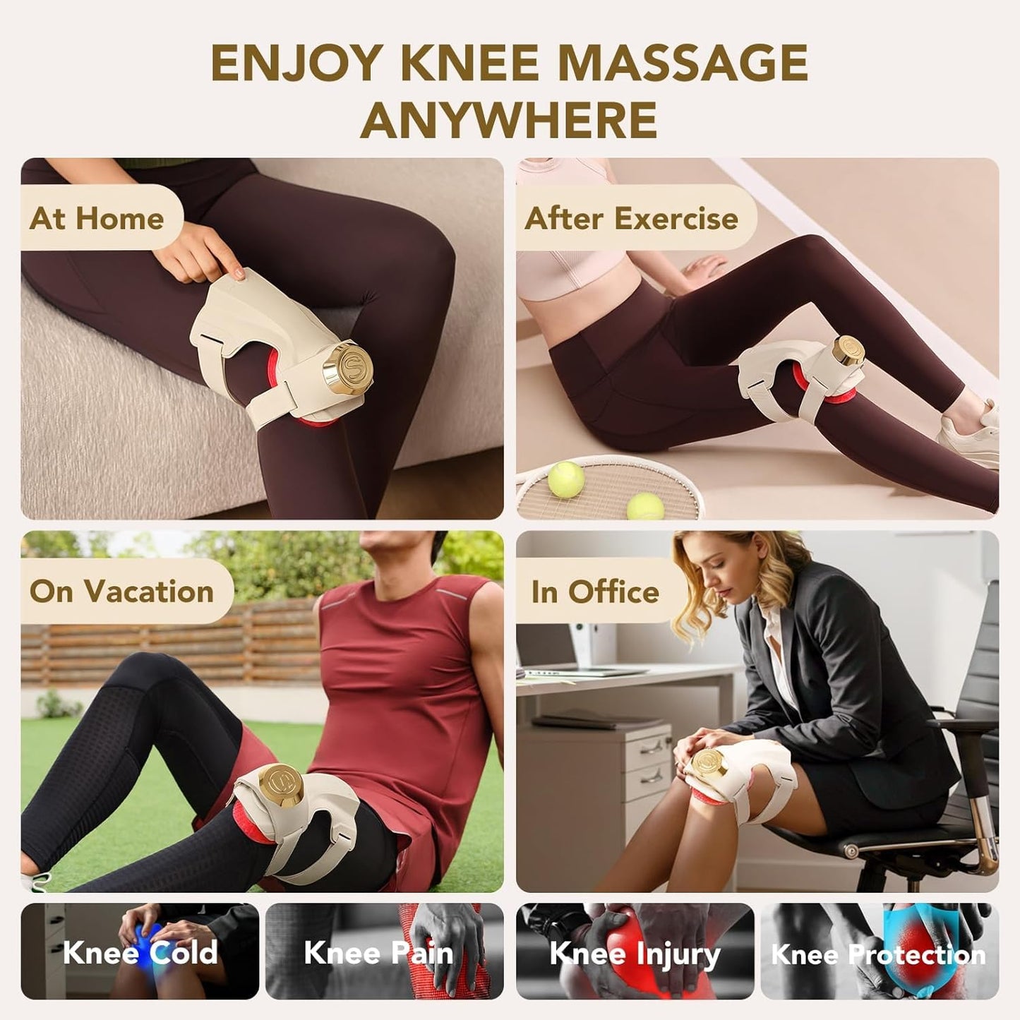 MySerava™ KneeRevive Pro – Cordless Heated Knee Massager with 3D Deep Kneading