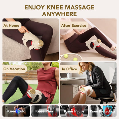 MySerava™ KneeRevive Pro – Cordless Heated Knee Massager with 3D Deep Kneading