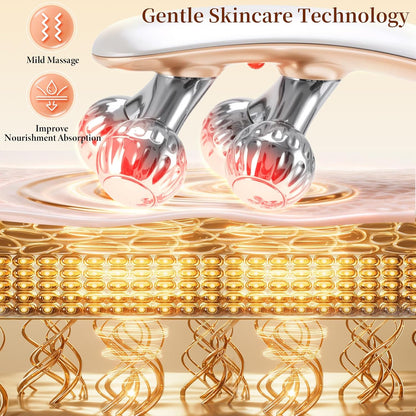 MySerava™ GlowSculpt Pro – Red Light Facial Sculpting Roller & Neck Massager