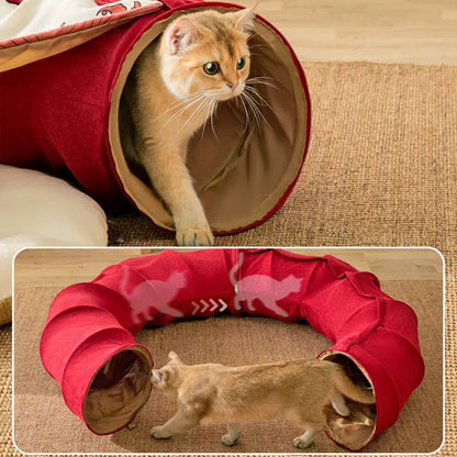 Three in One Donut Cat Tunnel with Bed