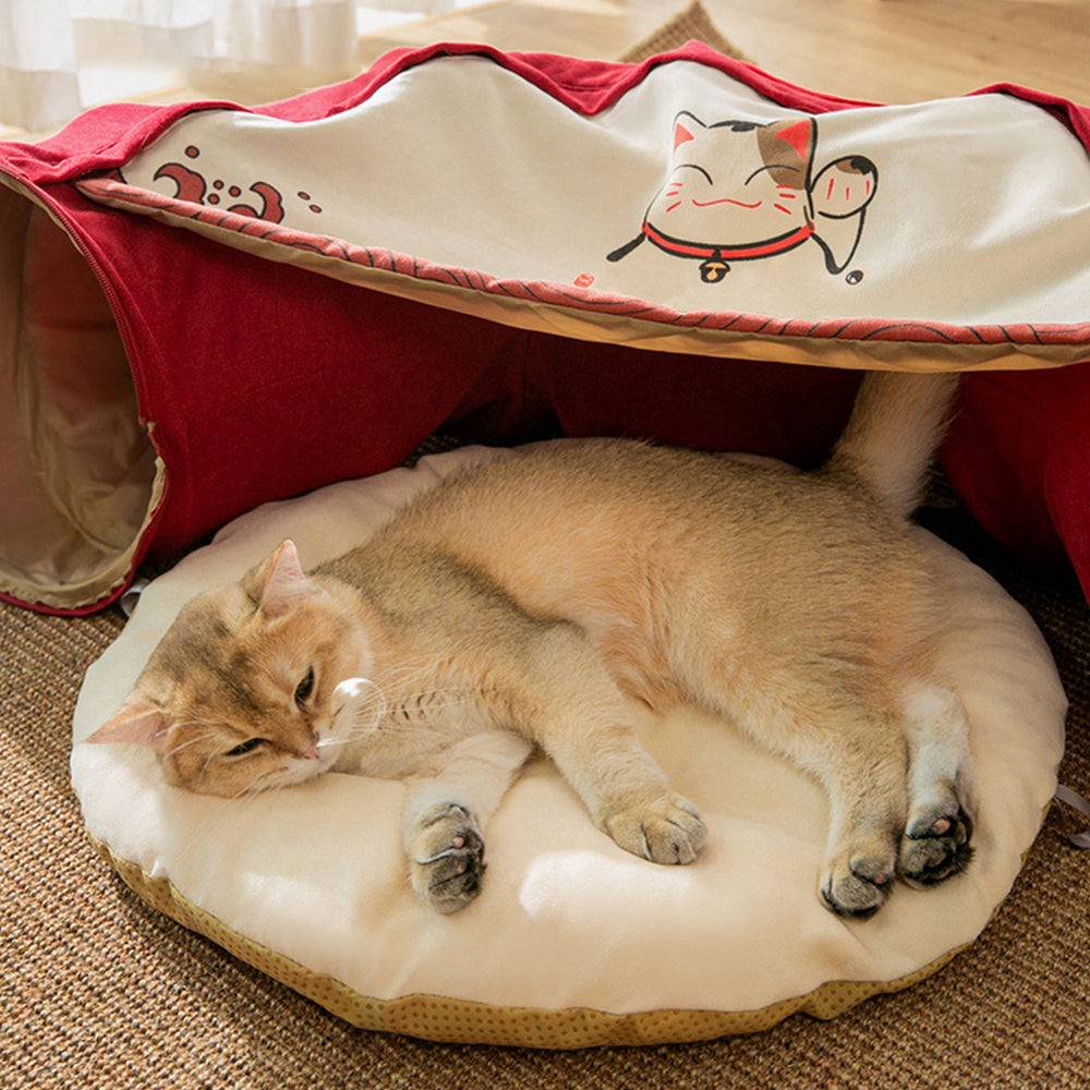 Three in One Donut Cat Tunnel with Bed