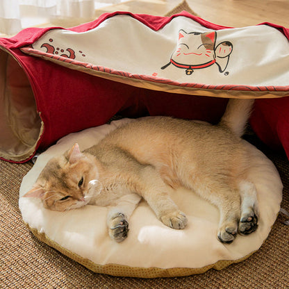 Three in One Donut Cat Tunnel with Bed