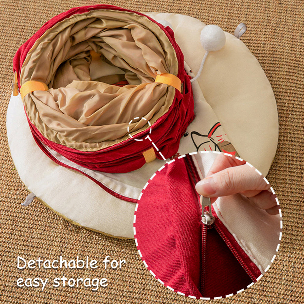 Three in One Donut Cat Tunnel with Bed