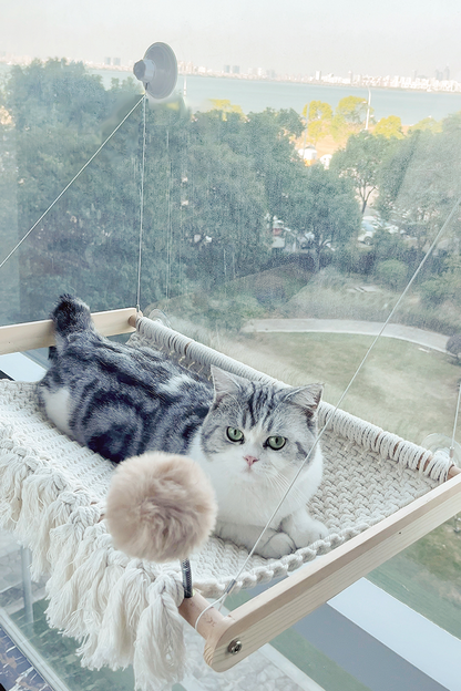Wooden Cotton Woven Cat Hammock