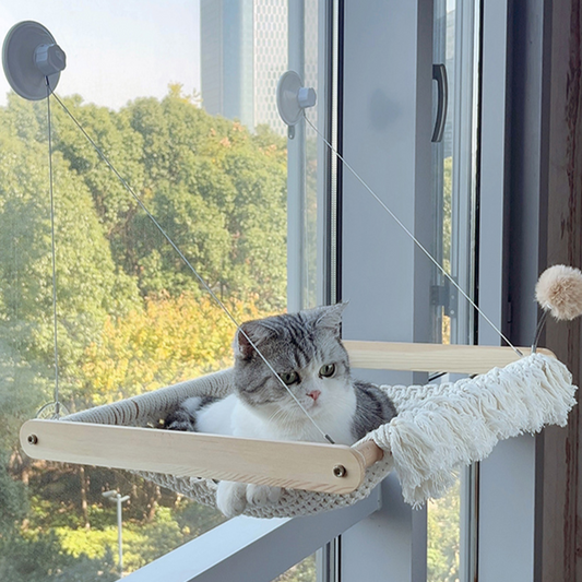 Wooden Cotton Woven Cat Hammock