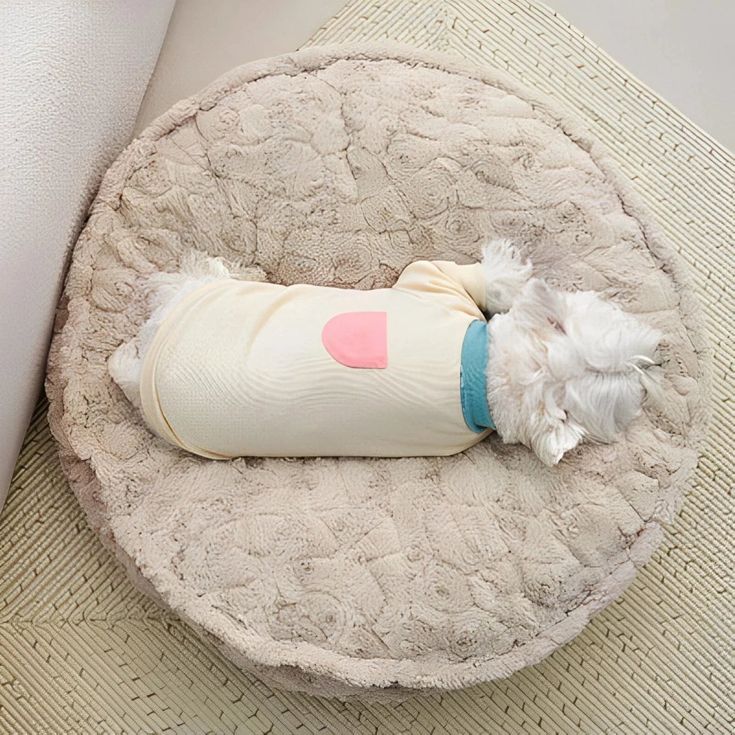 Warming Fluffy Bone Cloud Shape Calming Dog Bed